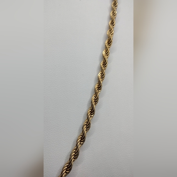 Fashion Signed Monet Twisted Yellow Gold Toned Rope Necklace - Picture 4 of 4